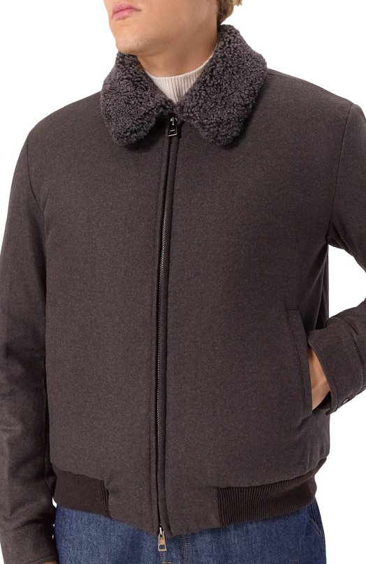 Бомбер с подкладкой из овчины Andrea Campagna 25U411-VIT2S28X Коричневый  25U411-VIT2S28X Фото 5