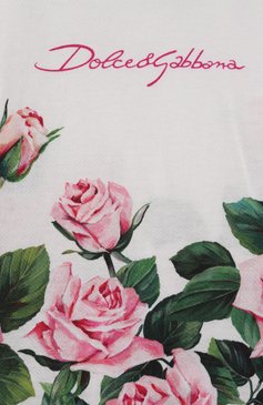 Детская хлопковая футболка DOLCE & GABBANA белого цвета, арт. L5JTNL/II7GI/2-6 | Фото 3 (Рукава: Короткие; Материал сплава: Проставлено; Драгоценные камни: Проставлено; Девочки Кросс-КТ: футболка-одежда; Материал внешний: Хлопок; Ростовка одежда: 4 года | 104 см, 3 года | 98 см, 2 года | 92 см, 6 лет | 116 см, 5 лет | 110 см)