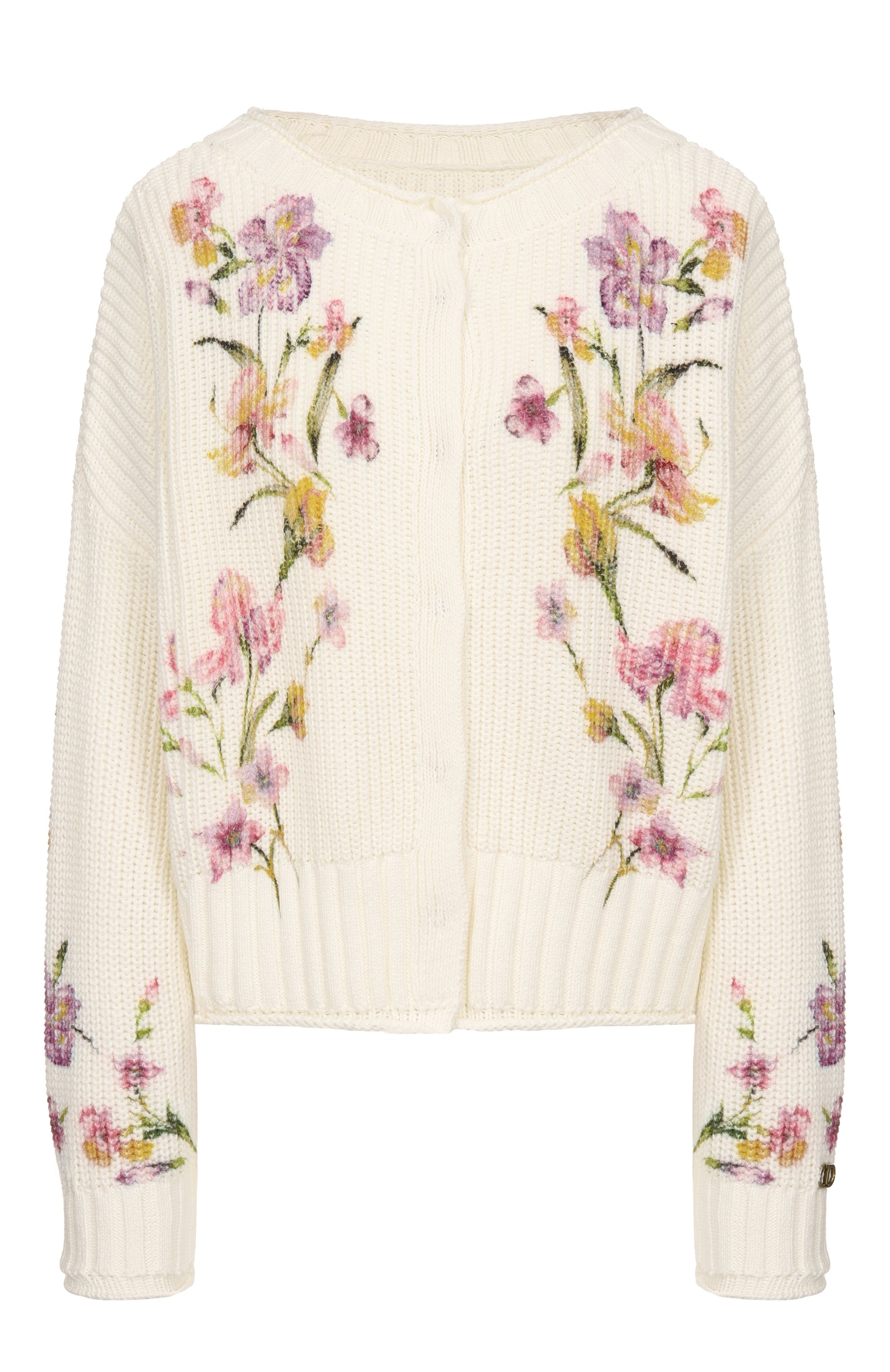 Хлопковый кардиган TWINSET кремового цвета по цене 32600 руб., арт. 251TP3641, фото 1 Хлопковый кардиган TWINSET, арт. 251TP3641, фото 1