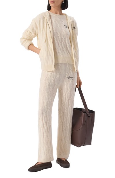 Свитер из кашемира и шерсти sporty & rich x le bristol paris SPORTY AND RICH кремового цвета по цене 36400 руб., арт. WS066517619CR01, фото 2 Свитер из кашемира и шерсти sporty & rich x le bristol paris SPORTY AND RICH, арт. WS066517619CR01, фото 2