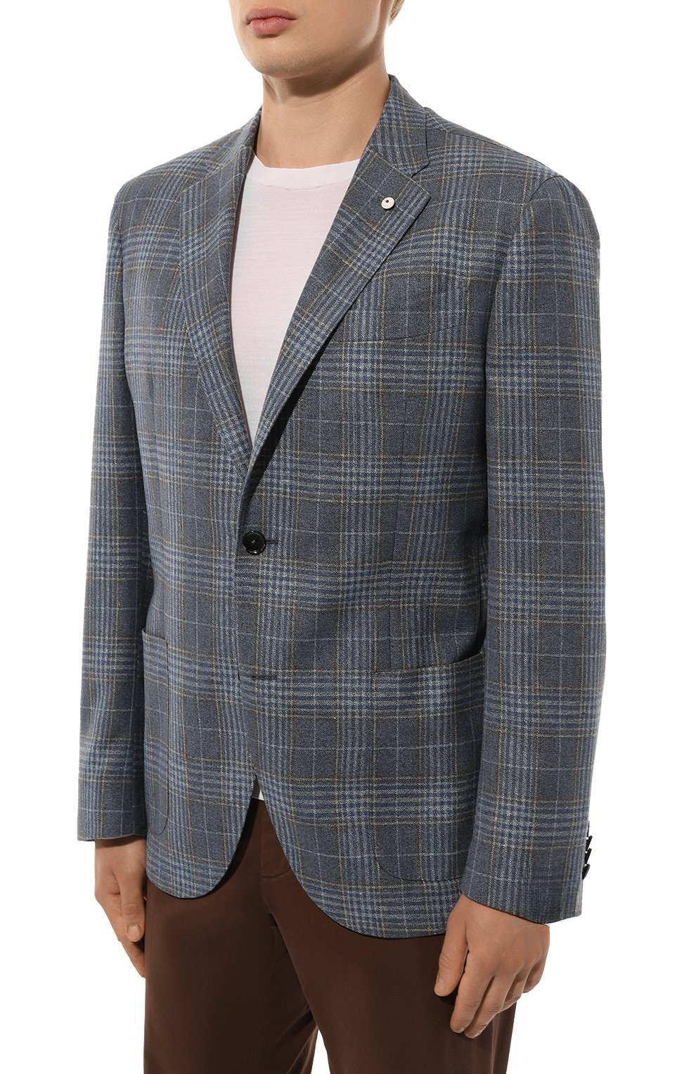 Пиджак из шелка и шерсти L.B.M. 1911 синего цвета по цене 108000 руб., арт. 2652/42306, фото 5 Пиджак из шелка и шерсти L.B.M. 1911, арт. 2652/42306, фото 5