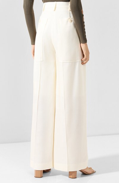 Брюки из вискозы JACQUEMUS белого цвета по цене 44650 руб., арт. 194PA03/32150, фото 4 Брюки из вискозы JACQUEMUS, арт. 194PA03/32150, фото 4