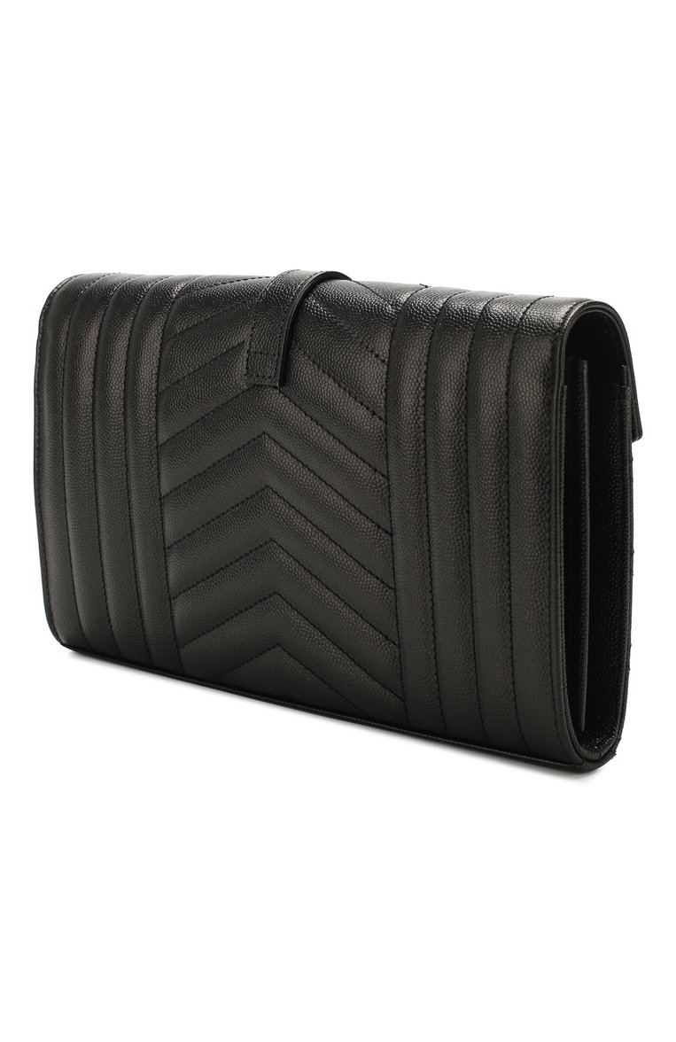 Женская сумка envelope SAINT LAURENT черного цвета, арт. 620280/B0W91 | Фото 3 (Сумки-технические: Сумки через плечо; Ремень/цепочка: На ремешке; Размер: small; Материал: Натуральная кожа; Материал сплава: Прост�авлено; Драгоценные камни: Проставлено)