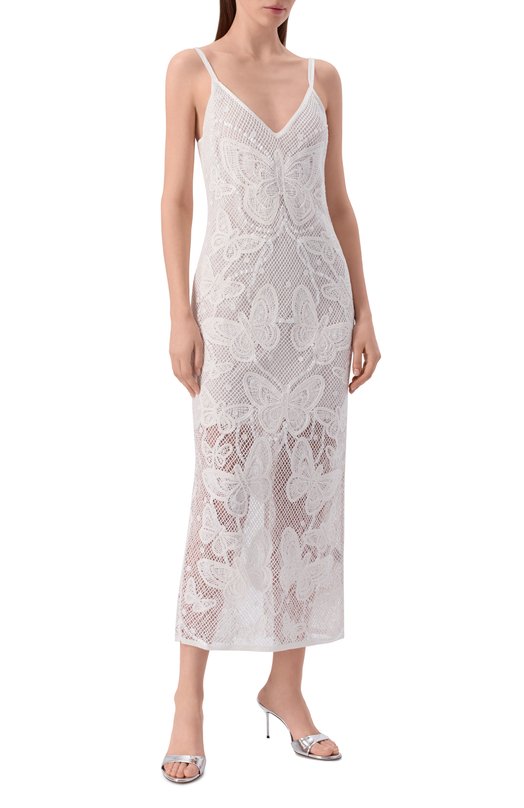 Хлопковое платье Blumarine 4A423A Белый  4A423A Фото 2