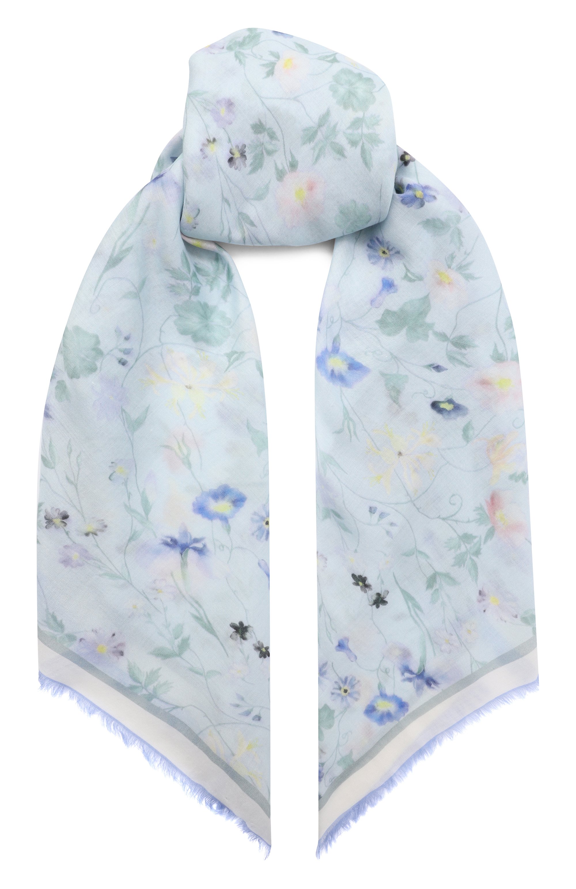 Шаль из кашемира и шелка GIVENCHY бирюзового цвета по цене 89950 руб., арт. GW1414/SS029, фото 1 Шаль из кашемира и шелка GIVENCHY, арт. GW1414/SS029, фото 1