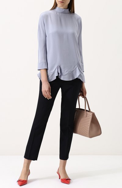 Однотонные укороченные брюки со стрелками PRADA, арт. P2469-RO1-F0008, фото 2