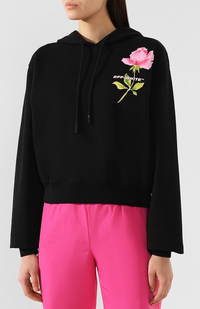Хлопковое худи OFF-WHITE черного цвета по цене 49950 руб., арт. 0WBB016S190030601088, фото 3 Хлопковое худи OFF-WHITE, арт. 0WBB016S190030601088, фото 3