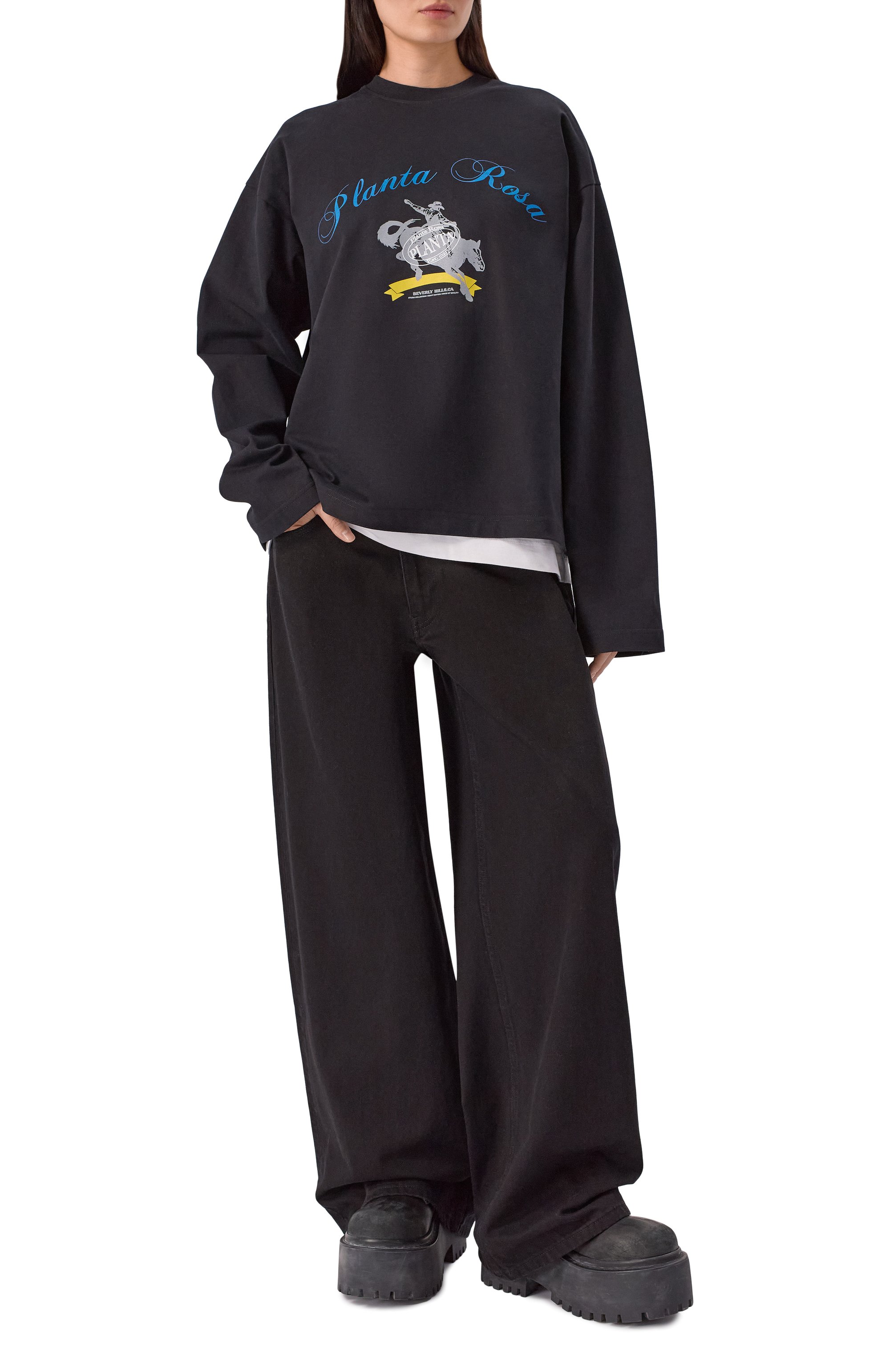 Хлопковый лонгслив PLANTA ROSA, арт. PR/L02.1/RODEO-ICON/300VELVET, фото 5