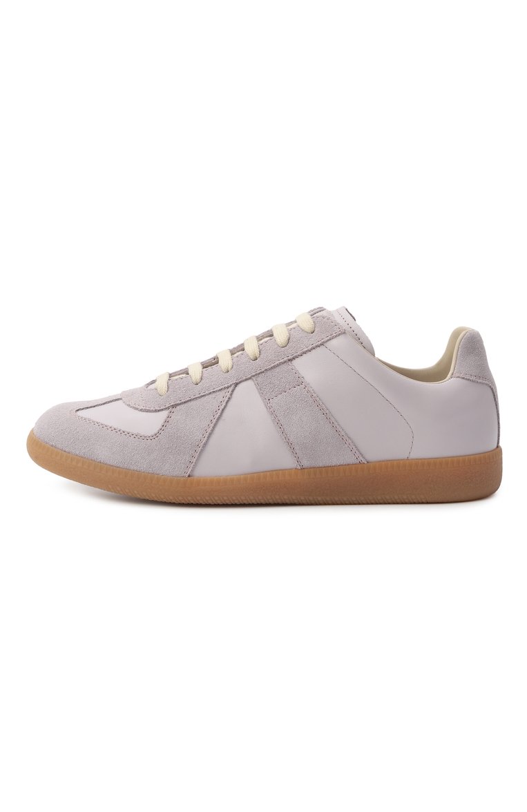 Женские кожаные кеды replica MAISON MARGIELA сиреневого цвета, арт. S58WS0109/P1895 | Фото 4 (Материал внешний: Натуральная кожа; Материал внутренний: Текстиль; Подошва: Платформа; Материал утеплителя: Без утеплителя; Стили: Кэжуэл; Кросс-КТ: Низкие; Автоматизация состава: Проставлено; Автоматизация ТО: Проставлено)