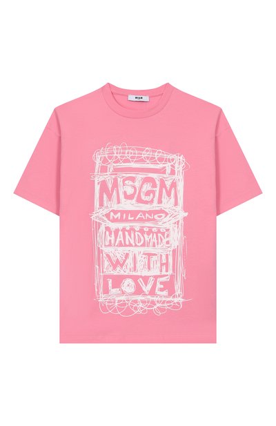 Хлопковая футболка MSGM KIDS, арт. S6MSJUTH135