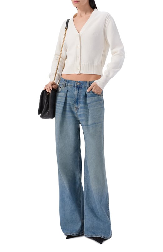 Хлопковый кардиган Gucci 856136/XKFFI Кремовый  856136/XKFFI Фото 2