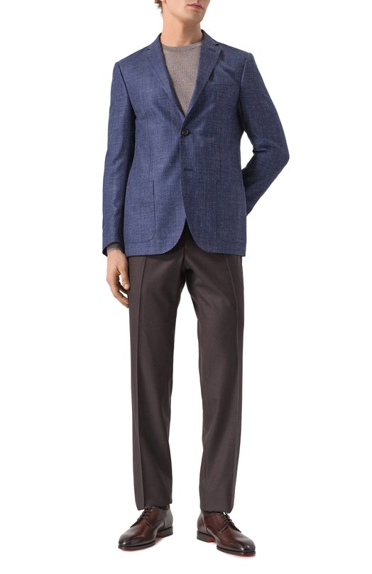 Пиджак из шерсти и шелка Corneliani 25X002-2518289 Синий  25X002-2518289 Фото 3