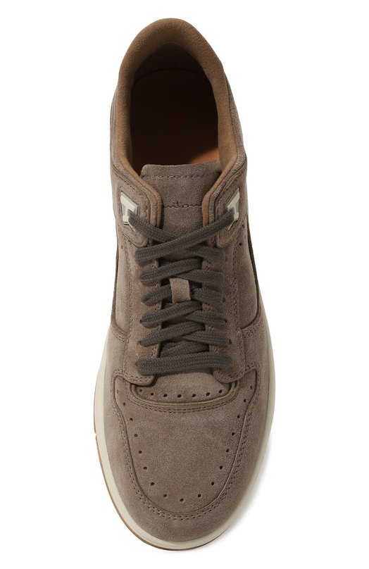 Замшевые кеды Sneak-Air Santoni MBSG22003BAMKSHZ Бежевый  MBSG22003BAMKSHZ Фото 6