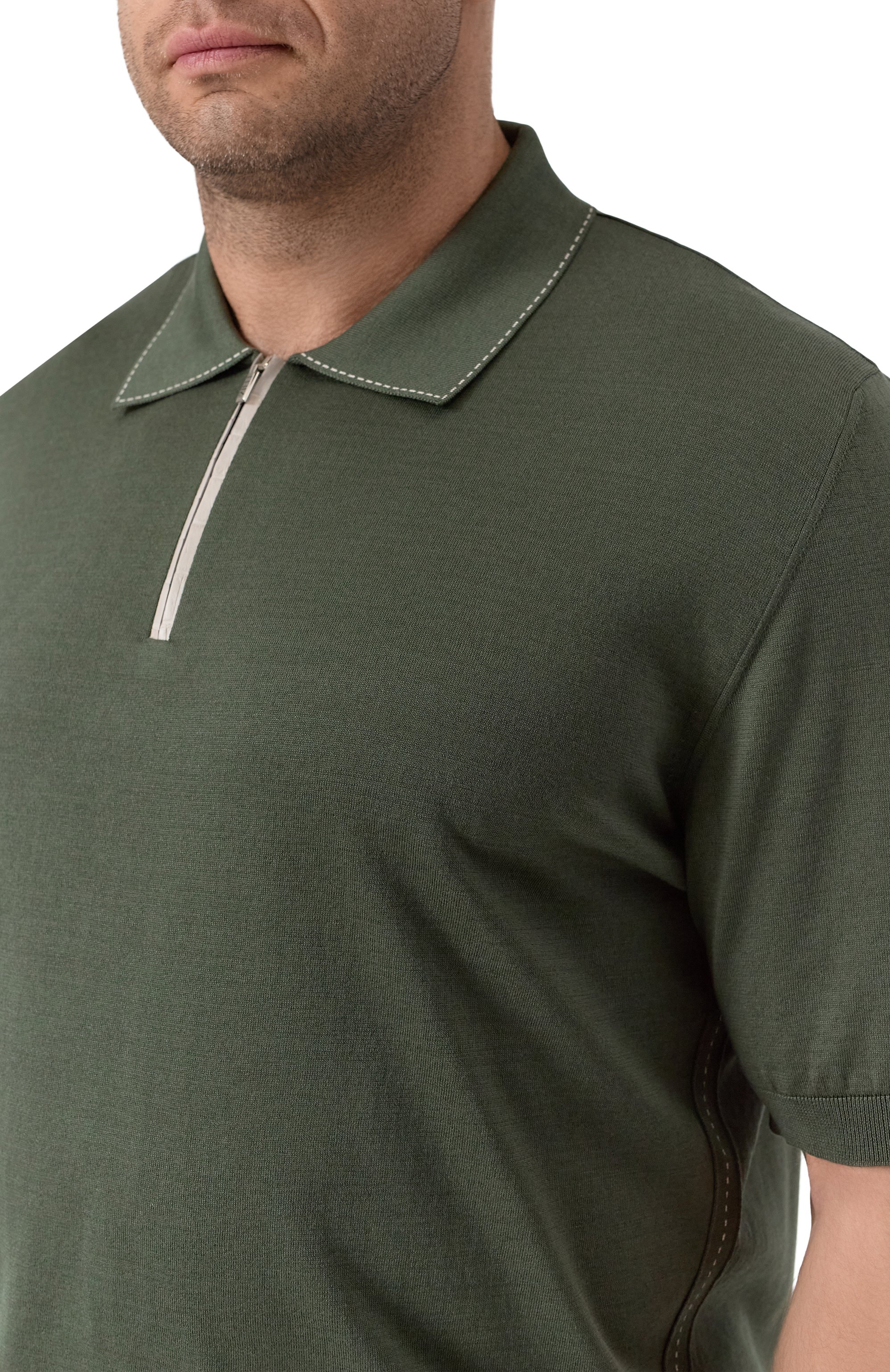 Поло с отделкой из кожи аллигатора ZILLI, арт. KZP002M0143VRIS00/62-64, фото 5