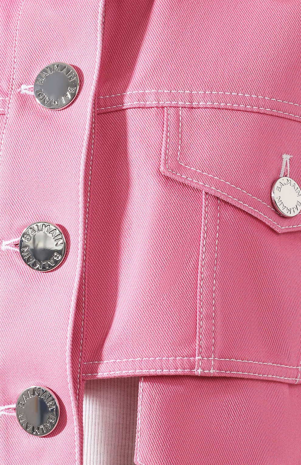 Джинсовая куртка BALMAIN розового цвета по цене 118500 руб., арт. TF08122/D022, фото 5 Джинсовая куртка BALMAIN, арт. TF08122/D022, фото 5