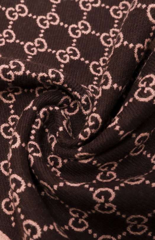 Шерстяной шарф Gucci 835534/3G200 Коричневый  835534/3G200 Фото 3
