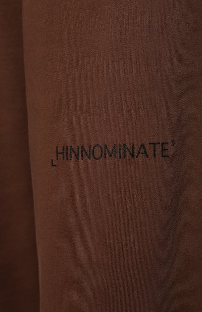 Хлопковые джоггеры HINNOMINATE коричневого цвета по цене 13350 руб., арт. HDW2/HNW421, фото 5 Хлопковые джоггеры HINNOMINATE, арт. HDW2/HNW421, фото 5