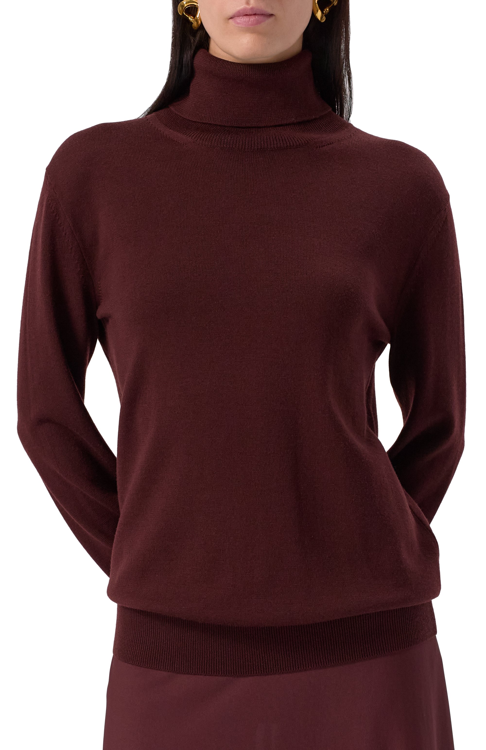 Шерстяная водолазка JIL SANDER темно-коричневого цвета по цене 72950 руб., арт. J04GP0002/J14532, фото 3 Шерстяная водолазка JIL SANDER, арт. J04GP0002/J14532, фото 3