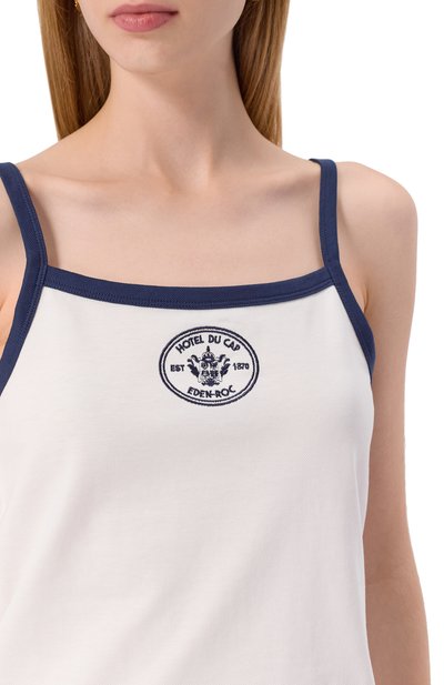 Хлопковый топ sporty & rich x hotel du cap-eden-roc SPORTY AND RICH, арт. T007960666WH50, фото 5