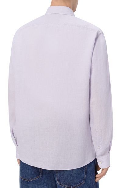 Льняная рубашка BOSS сиреневого цвета по цене 19950 руб., арт. 50556077, фото 4 Льняная рубашка BOSS, арт. 50556077, фото 4
