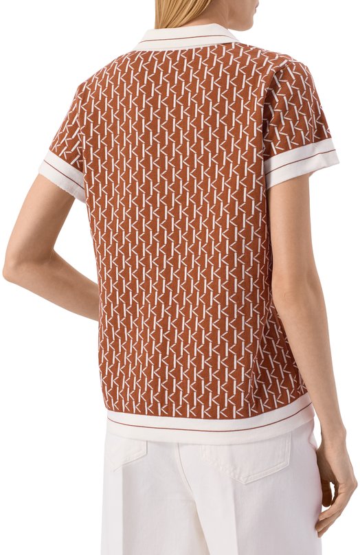 Хлопковое поло Kiton D59778K0954F04 Коричневый  D59778K0954F04 Фото 4