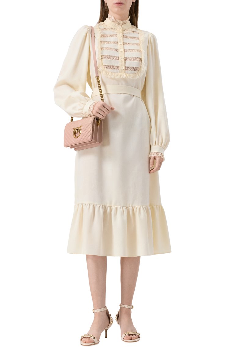 Женская сумка love mini PINKO розового цвета, арт. 100067/A0GK | Фото 7 (Драгоценные камни: Проставлено; Размер: mini; Материал сплава: Проставлено; Ремень/цепочка: На ремешке; Материал: Натуральная кожа)