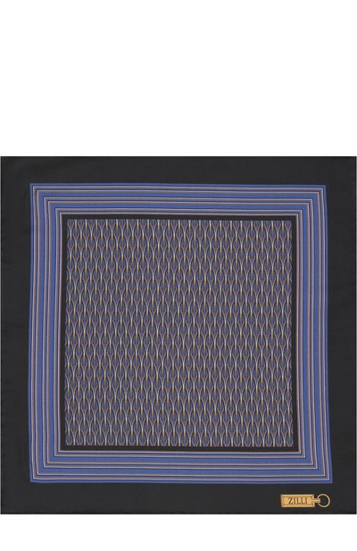 Шелковый платок ZILLI темно-синего цвета по цене 8995 руб., арт. 50081/HANDKERCHIEF, фото 3 Шелковый платок ZILLI, арт. 50081/HANDKERCHIEF, фото 3