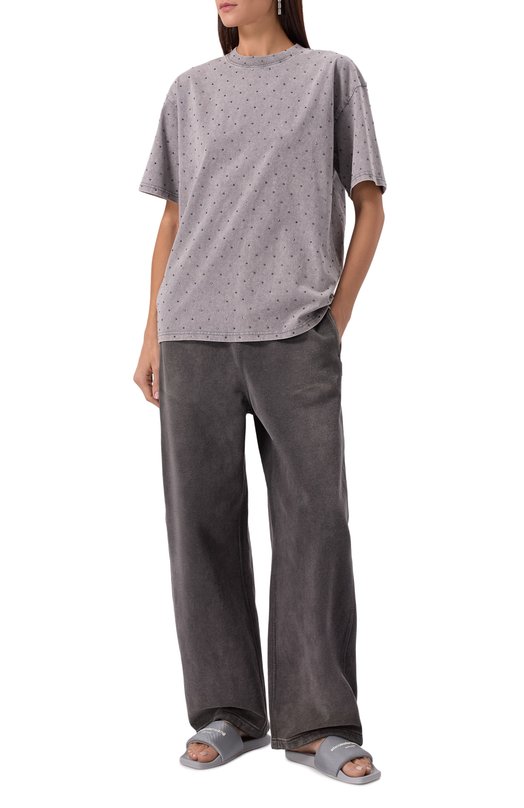 Хлопковые брюки alexanderwang.t 4CC1254011 Серый  4CC1254011 Фото 2