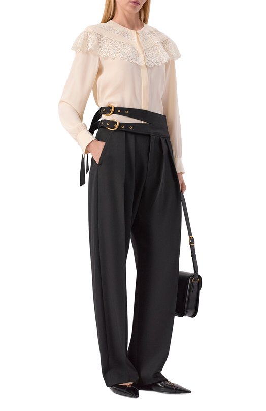 Шерстяные брюки Chloé CH26SPA08067 Чёрный  CH26SPA08067 Фото 2