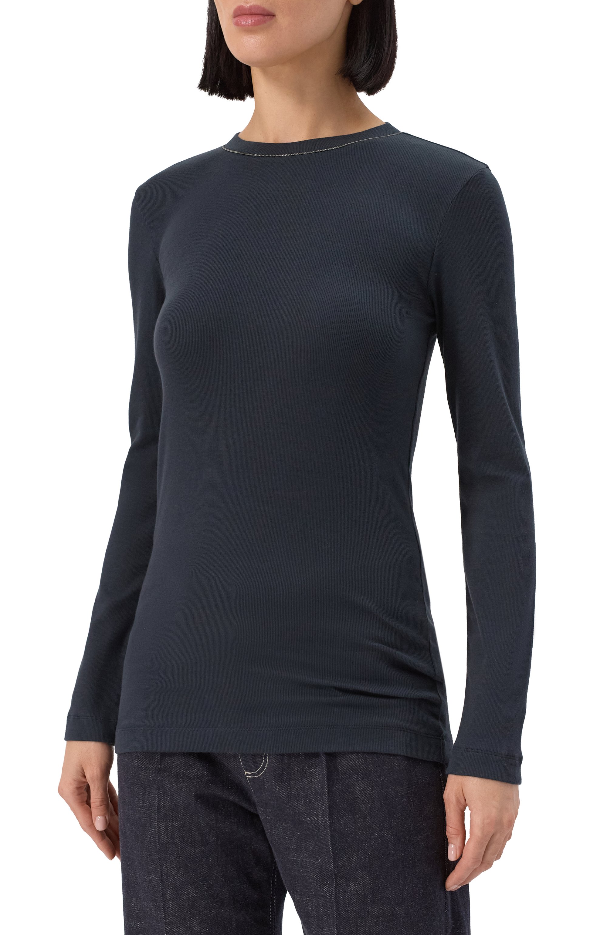 Хлопковый лонгслив BRUNELLO CUCINELLI, арт. MPTC8BJ300, фото 3