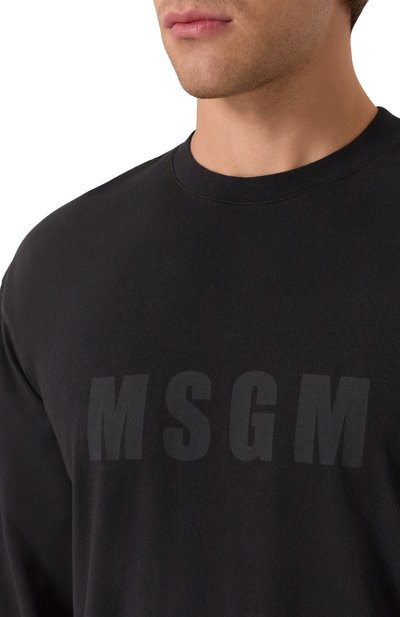 Хлопковый лонгслив MSGM, арт. 3940MM100SE/257590, фото 5