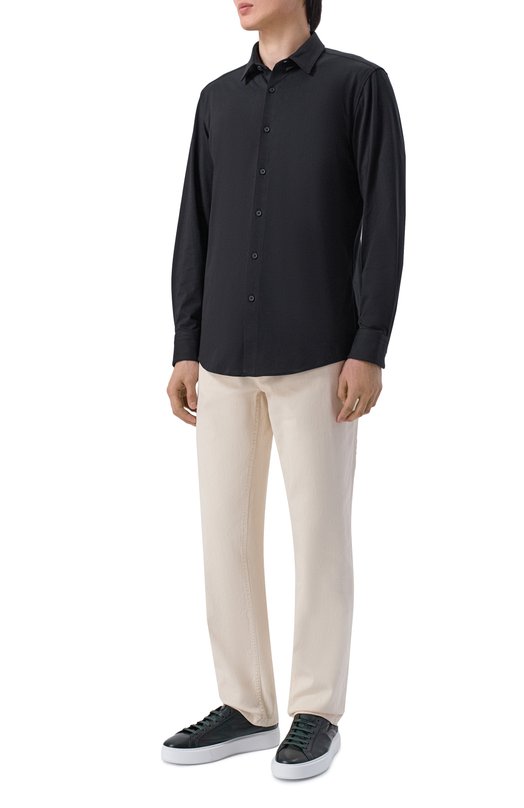 Хлопковая сорочка BOSS 50474283 Чёрный  50474283 Фото 2