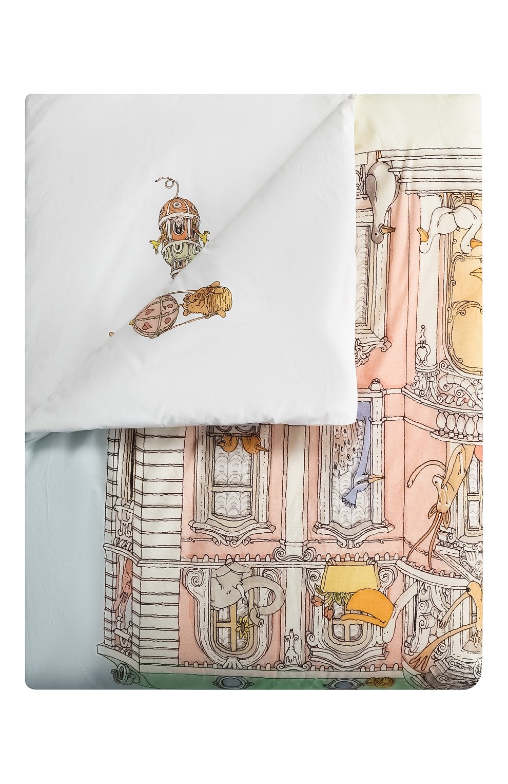 Хлопковое одеяло ATELIER CHOUX белого цвета по цене 14550 руб., арт. QUILT REVERSIBLE-M0NCEAU/H0T AIR BALL00N, фото 1 Хлопковое одеяло ATELIER CHOUX, арт. QUILT REVERSIBLE-M0NCEAU/H0T AIR BALL00N, фото 1