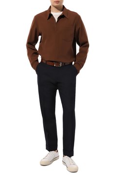 Мужские шерстяные брюки DRIES VAN NOTEN темно-синего цвета, арт. 020907-8218 | Фото 2 (Материал внешний: Шерсть; Длина (брюки, джинсы): Стандартные; Стили: Кэжуэл; Случай: Повседневный)