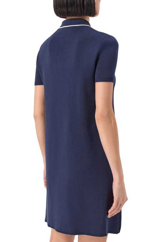 Хлопковое платье Valentino 7B3KD13X/9EQ Синий  7B3KD13X/9EQ Фото 4