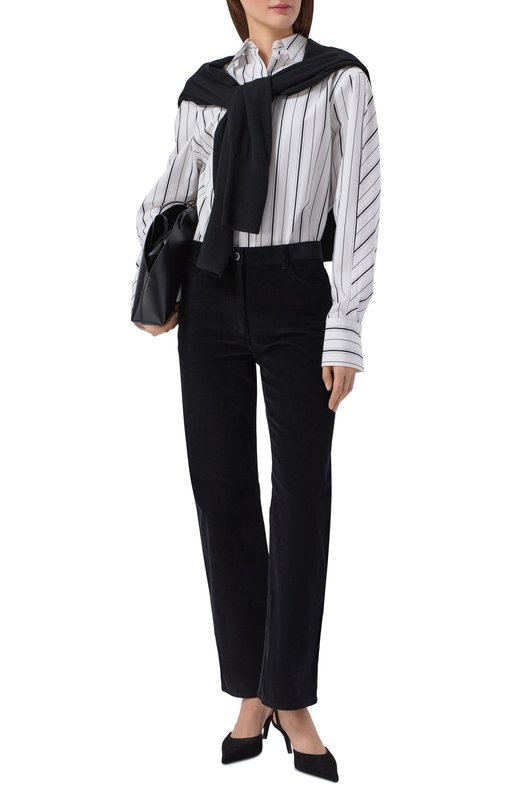 Вельветовые брюки TOTEME 261-WRB0341-FB0554 Чёрный  261-WRB0341-FB0554 Фото 2