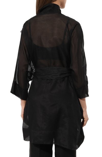 Туника из хлопка и шелка LILA EUGENIE черного цвета по цене 48050 руб., арт. 2402 MINI, фото 4 Туника из хлопка и шелка LILA EUGENIE, арт. 2402 MINI, фото 4