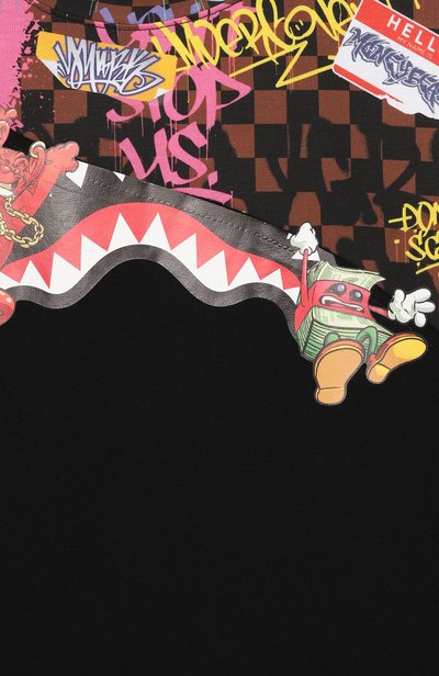 Хлопковая футболка SPRAYGROUND, арт. SPY1504/HANG IN THERE GRAFFITI REGULAR T-SHIRT, фото 3
