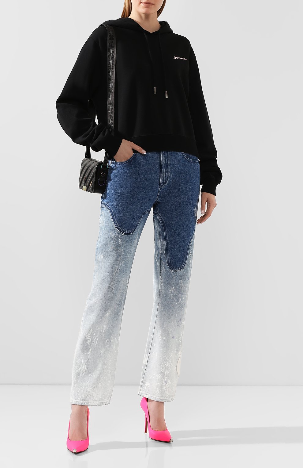Хлопковое худи OFF-WHITE черного цвета по цене 52350 руб., арт. 0WBB016R200030991001, фото 2 Хлопковое худи OFF-WHITE, арт. 0WBB016R200030991001, фото 2