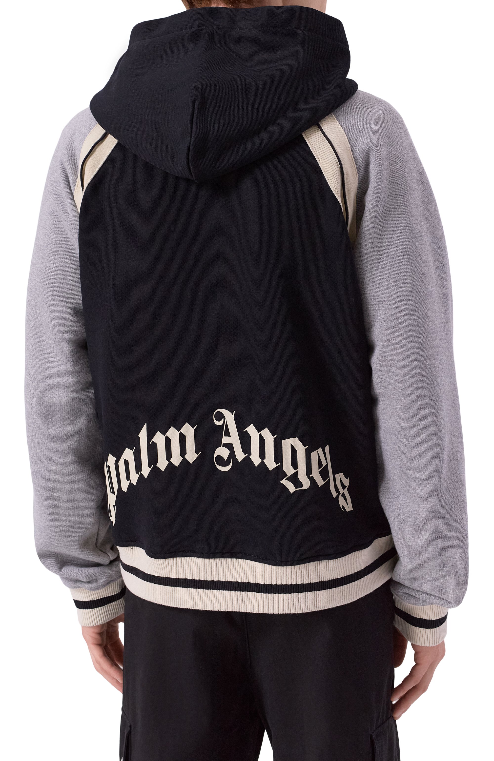 Хлопковый бомбер PALM ANGELS черного цвета по цене 77950 руб., арт. PMEK013F25FLE001, фото 4 Хлопковый бомбер PALM ANGELS, арт. PMEK013F25FLE001, фото 4