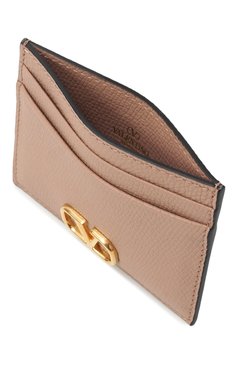 Женский кожаный футляр для кредитных карт VALENTINO бежевого цвета, арт. 6W2P0V32/SNP | Фото 3 (Материал: Натуральная кожа; Нос: Не проставлено)