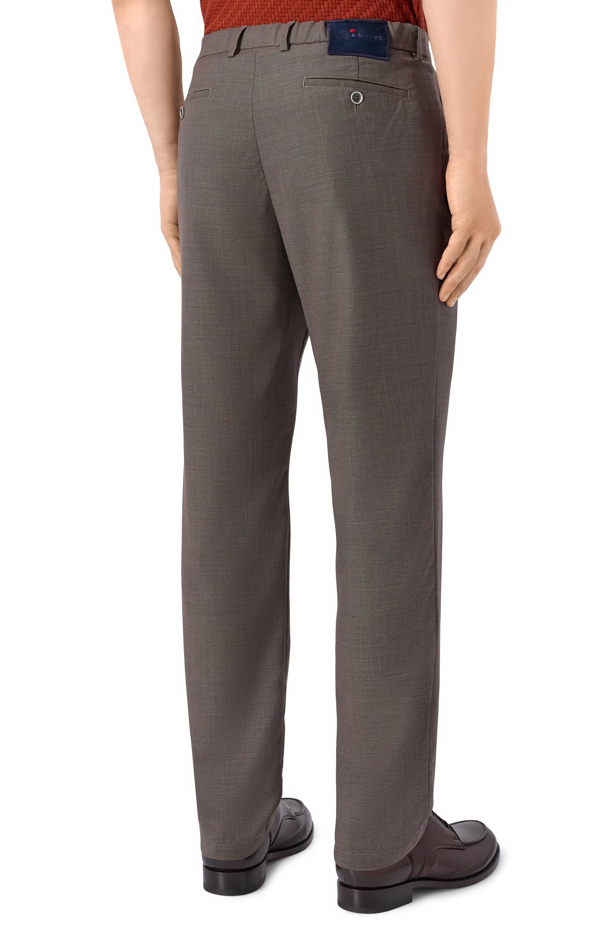 Шерстяные брюки KITON коричневого цвета по цене 228000 руб., арт. UFPPERK0632H, фото 4 Шерстяные брюки KITON, арт. UFPPERK0632H, фото 4