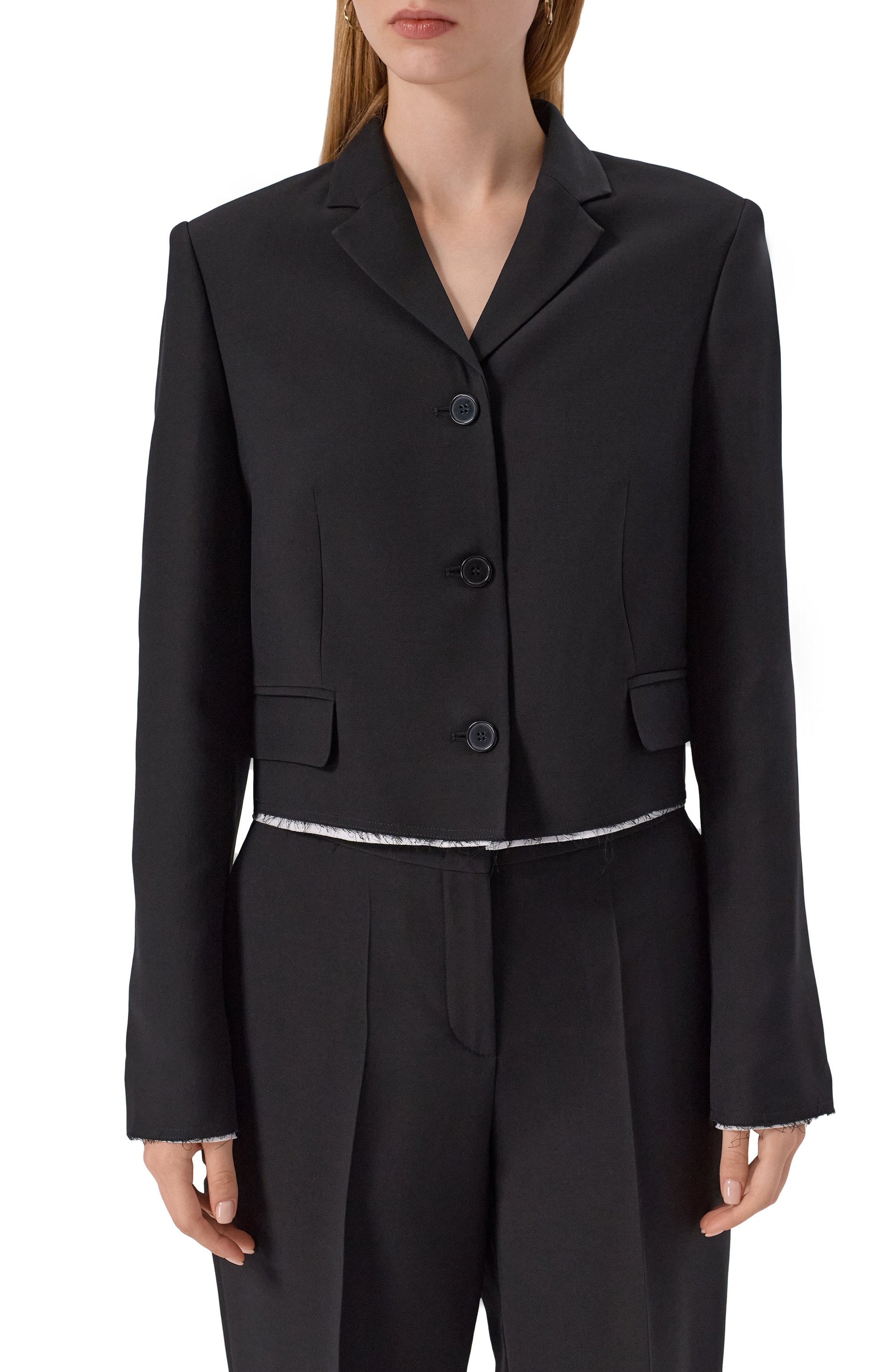 Жакет из шерсти и шелка 12 STOREEZ черного цвета по цене 36000 руб., арт. 132600, фото 3 Жакет из шерсти и шелка 12 STOREEZ, арт. 132600, фото 3