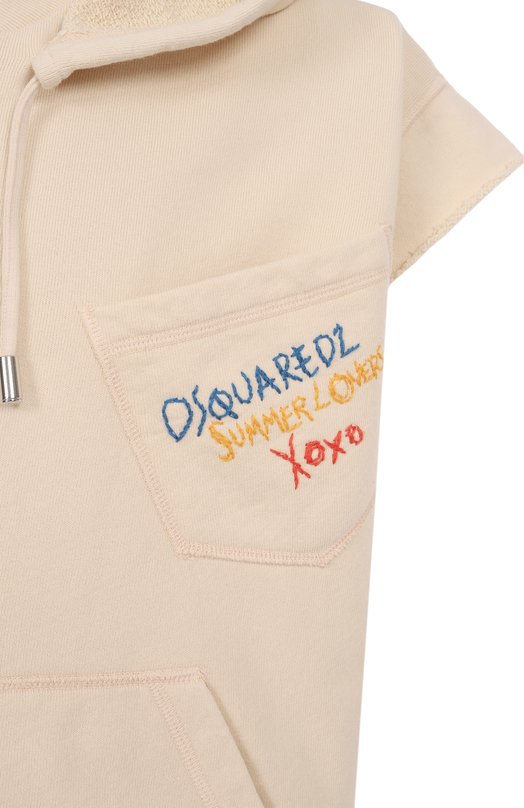 Хлопковая толстовка Dsquared2 S78HG0028/S25140 Бежевый  S78HG0028/S25140 Фото 6