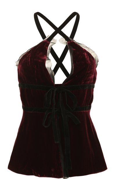 Приталенный бархатный топ с v-образным вырезом CAMI NYC, арт. KARA, фото 1