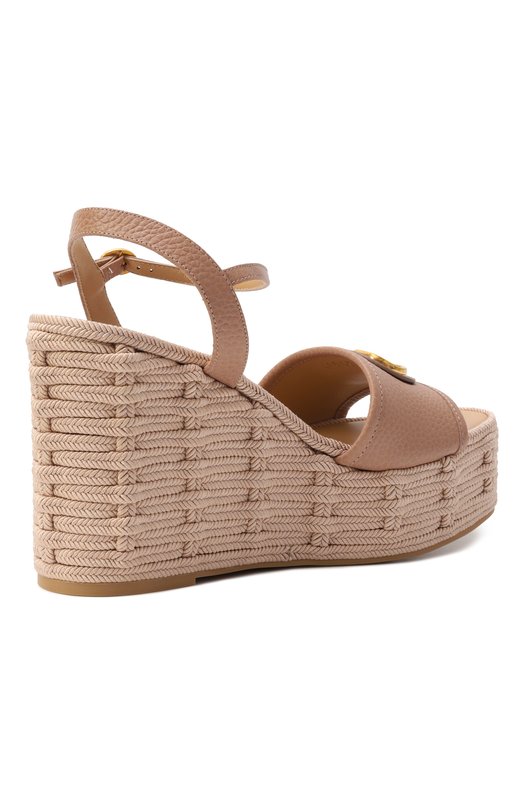 Кожаные босоножки VLogo Signature Valentino 6W0S0LY9/DTW Бежевый  6W0S0LY9/DTW Фото 5