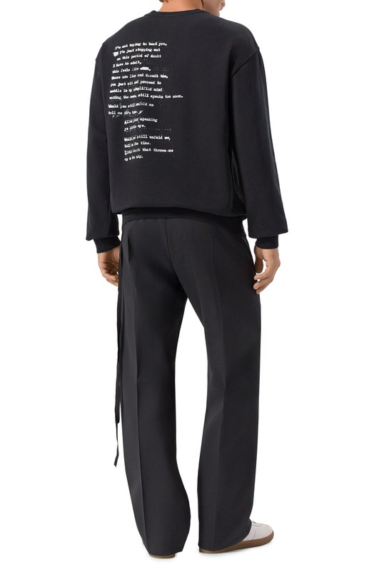 Хлопковый свитшот Ann Demeulemeester B0013215/FA185 Чёрный  B0013215/FA185 Фото 4