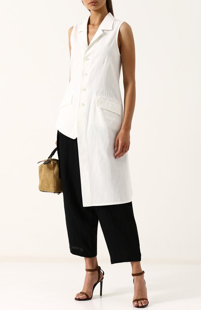 Однотонный хлопковый жилет асимметричного кроя YOHJI YAMAMOTO, арт. NW-J01-002, фото 2