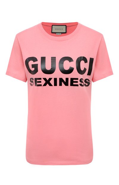 Женская хлопковая футболка GUCCI, арт. 623608 XJCLE