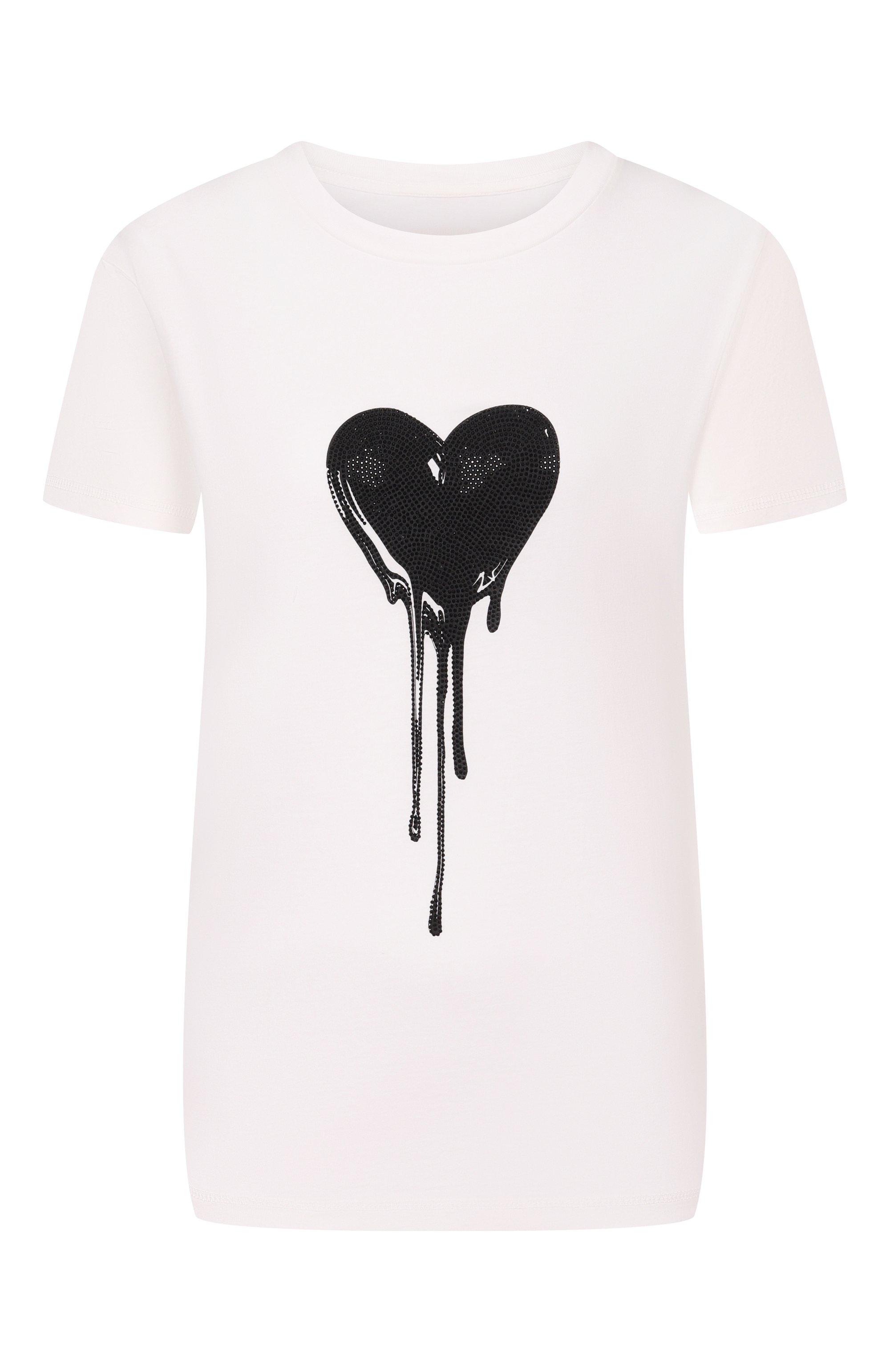 Хлопковая футболка ZADIG AND VOLTAIRE белого цвета по цене 17850 руб., арт. JWTS02858, фото 1 Хлопковая футболка ZADIG AND VOLTAIRE, арт. JWTS02858, фото 1